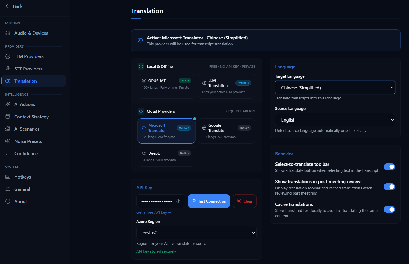 Multi-Language Translation screenshot